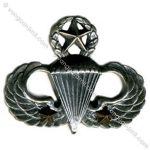 Army Badge: Master Combat Parachute Second Award - Silver Oxide