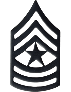 Army Chevron: Sergeant Major - Black Metal