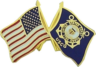 USA/USCG CROSSED FLAGS PIN  