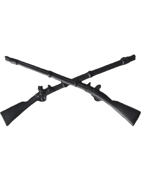 Army Officer Branch Of Service Collar Device: Infantry - Black Metal