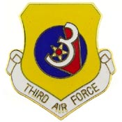3RD AIR FORCE PIN 1"  