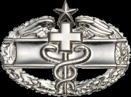 Army Badge: Combat Medical Second Award - Silver Oxide