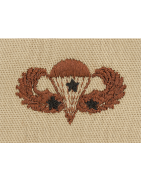 Army Badge: Combat Parachute Third Award - Desert Sew On 