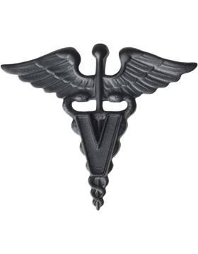 Army Officer Branch Of Service Collar Device: Veterinarian - Black Metal