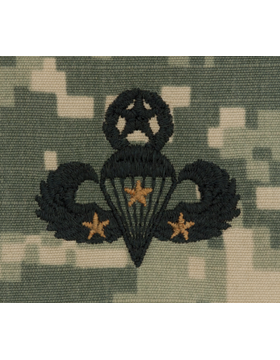 Army Badge: Master Combat Parachute Third Award - ACU Sew On (Pair)
