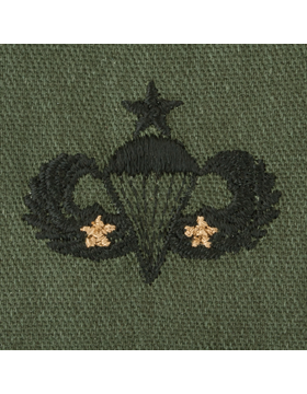 Army Badge: Senior Combat Parachute Second Award - Subdued Sew On 