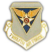 12TH AIR FORCE PIN 1"  