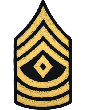 Army Service Uniform Male Chevron: First Sergeant - Gold Embroidered on Blue