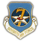 7TH AIR FORCE PIN 1"  