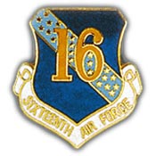 16TH AIR FORCE PIN 1"  