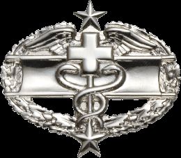 Army Badge: Combat Medical Third Award - Silver Oxide 