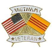 VIETNAM VET WITH FLAG PIN 1"  