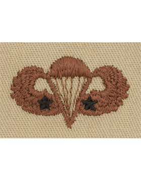 Army Badge: Combat Parachute Second Award - Desert Sew On  