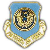 15TH AIR FORCE PIN 1"  