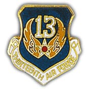13TH AIR FORCE PIN 1"  