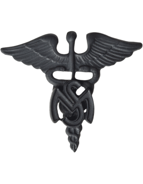Army Officer Branch Of Service Collar Device: Medical Service - Black Metal