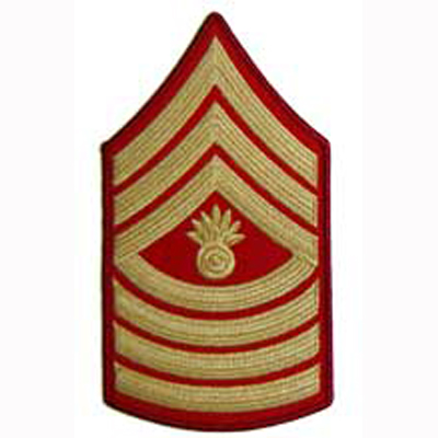Female -  Master Gunnery Sergeant (E9) - Gold/Red  