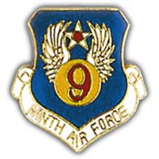 9TH AIR FORCE PIN 1"  