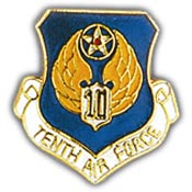 10TH AIR FORCE PIN 1"  