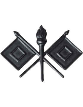 Army Officer Branch Of Service Collar Device: Signal - Black Metal