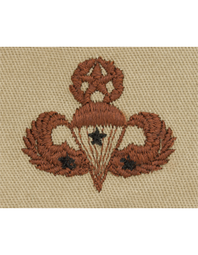 Army Badge: Master Combat Parachute Third Award - Desert Sew On